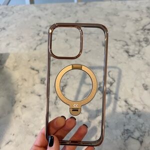 Gold Phone Case with Ring Holder for iPhone